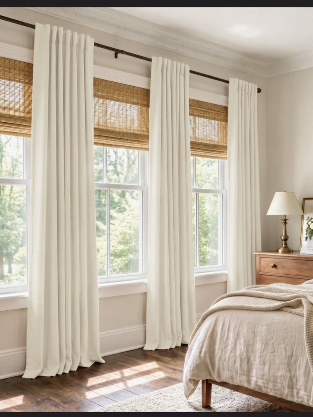 Birglinde Faux Linen Thermal 100% Blackout Curtains Rod Pocket/Ring Clips